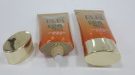 el oro de empaquetado del tubo 50g de la barrera cosmética oval del aluminio/EVOH electrochapó el casquillo oval