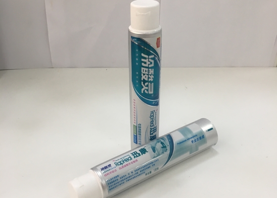 Tubo de crema dental laminado barrera de aluminio con el casquillo del top del tirón, 275/12 Thichness