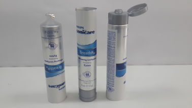 tubo de crema dental flexográfico de la plata de la impresión 4oz con tirón translúcido del hombro en el casquillo